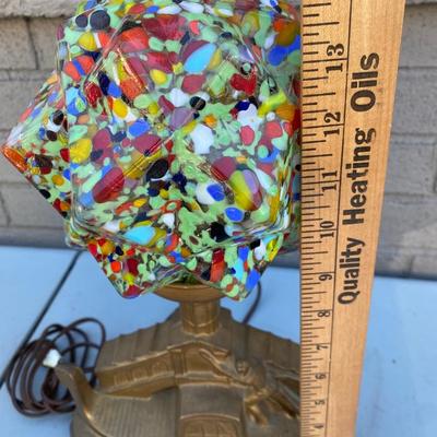 "End of Day" Art Deco Glass Lamp Venice Rialto bridge Base