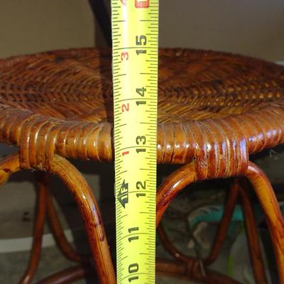 Woven Fiber Round Plant Stand- Approx 12 1/4" in Diameter, 13 1/4" Tall