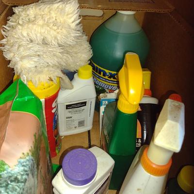 Assorted Gardening Solutions- Fertilizer, Weed Control, etc.- Contents of Shelf- Shelf Not Included