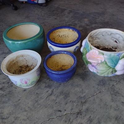 Collection of Ceramic Planter Pots- Assorted Sizes