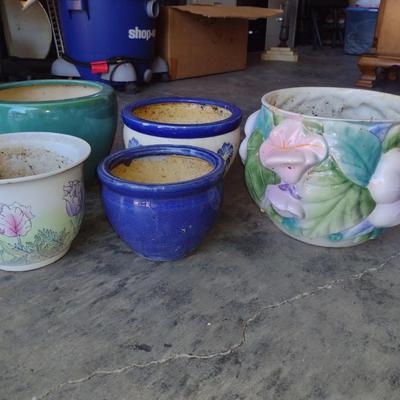 Collection of Ceramic Planter Pots- Assorted Sizes