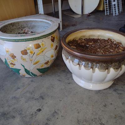 Pair of Large Ceramic Planter Pots