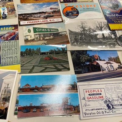 Vintage post cards & oil advertisements