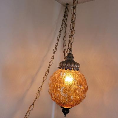 Mid century hanging swag lamp