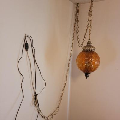Mid century hanging swag lamp