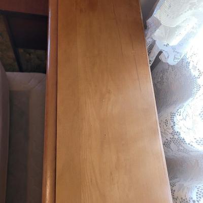 Mid century 1950 pecan bed, no mattress or box spring