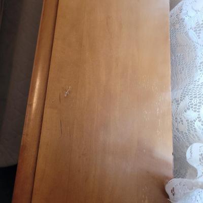 Mid century 1950 pecan bed, no mattress or box spring