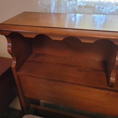 Mid century 1950 pecan bed, no mattress or box spring