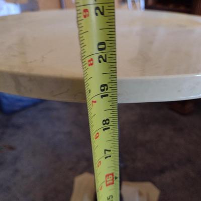 Metal Post Side/Accent Table- Approx 18" in Diameter, 19 1/2" Tall