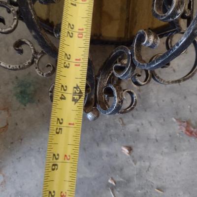 Vintage Metal and Stained Glass Hanging Light- Approx 24" Long, 12" Wide