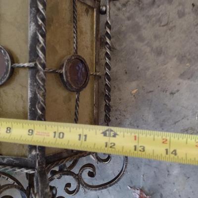 Vintage Metal and Stained Glass Hanging Light- Approx 24" Long, 12" Wide