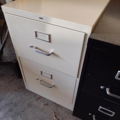 Two Drawer Metal Hon Filing Cabinet- Approx 18 1/4" Wide, 25" Deep, 29 1/2" Tall (Choice B)