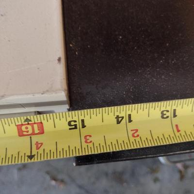 Black Two Drawer Metal Filing Cabinet- Approx 15" Wide, 26" Deep, 28" Tall
