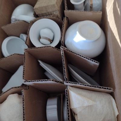 Collection of Blank (Unpainted) China- Assorted Shapes and Sizes- Plates, Cups, Vases, Tea Pots, etc