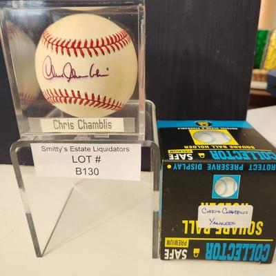 Chris Chamblis OMLB Signed Autographed Baseball In Collectors Case