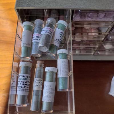 Nice Selection of Paint Pigment Powders and Two Pigeon Hole Organizers (Paints #1)