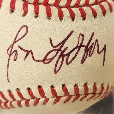 Ron LeFlore Detroit Tigers OMLB Signed Autographed Baseball In Collectors Case