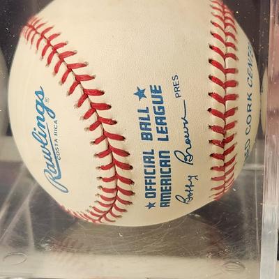 Ron LeFlore Detroit Tigers OMLB Signed Autographed Baseball In Collectors Case