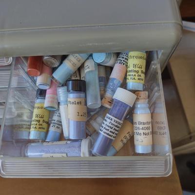 Nice Selection of Paint Pigment Powders in Pigeon Hole Organizer Box (Paints #4)