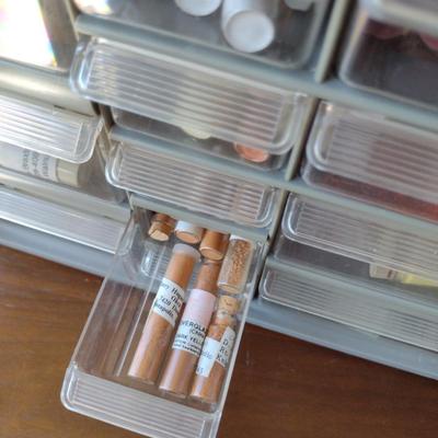 Nice Selection of Paint Pigment Powders in Pigeon Hole Organizer Box (Paints #4)