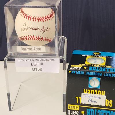 Tommie Agee NY Mets OMLB Signed Autographed Baseball In Collectors Case