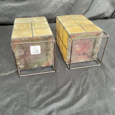 Signed Reverse Painted Glass & Wood Coasters + More Bohemian Decor (LR-SS)