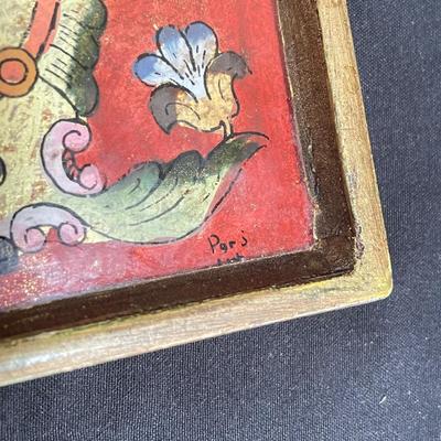 Signed Reverse Painted Glass & Wood Coasters + More Bohemian Decor (LR-SS)