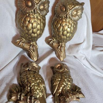 Set of 4 ceramic owls