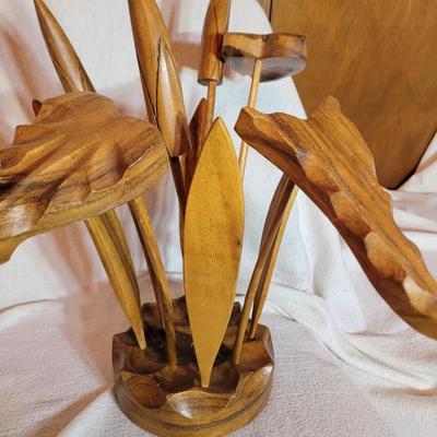 Wooden flower arrangement, hand carved
