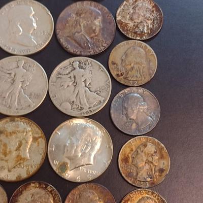 Set of 34 U.S. Mint Silver Quarters and Half-Dollars Circulated (64)