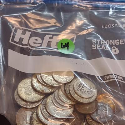 Set of 34 U.S. Mint Silver Quarters and Half-Dollars Circulated (64)