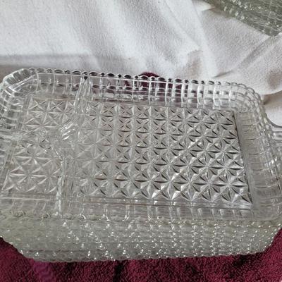Lot of 7 Anchor Hocking snack trays