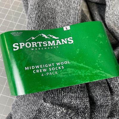 5 Pair Crew, Mid Weight Wool Socks 