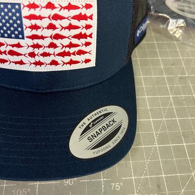4 Columbia FISH FLAG Snap Back  HAT, NEW 