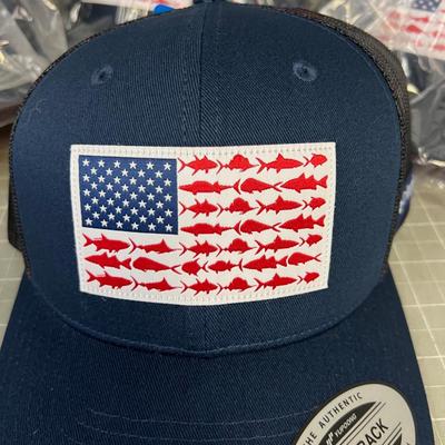4 Columbia FISH FLAG Snap Back  HAT, NEW 