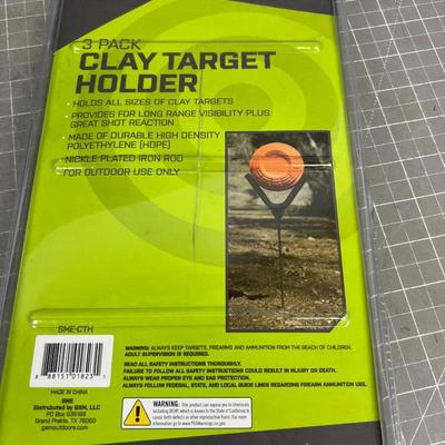 3 Pack Clay Target Holder NEW 