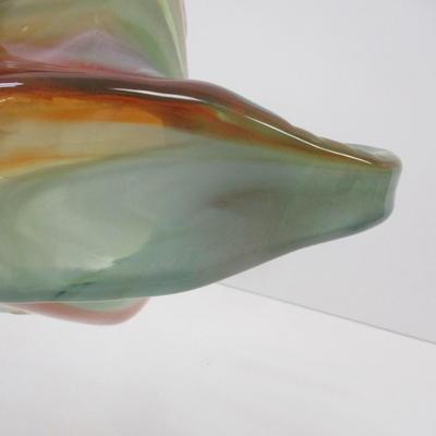 Sooner Blown Art Glass Swan Centerpiece