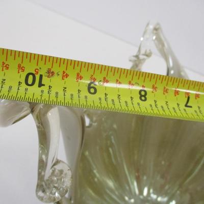 Murano Style White Glass Bowl