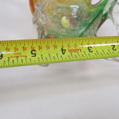 Murano Italy Martini Art Glass Wedding Favor Basket Approx 8" Tall