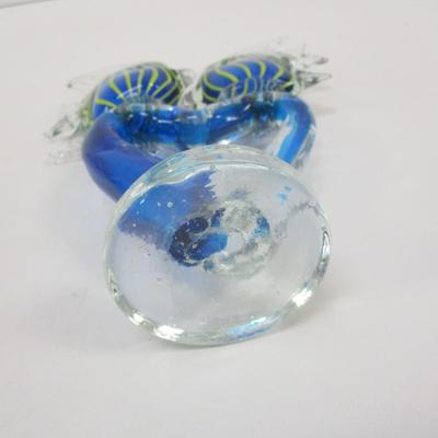 Murano Style Hand Blown Art Glass 2 Angel Fish Approx 9 1/2" Tall