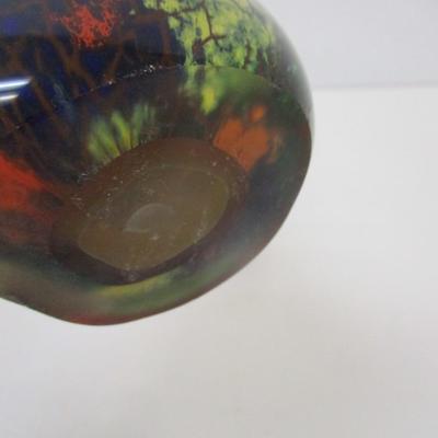 Hand Blown Art Glass Rooster Figurine Approx 8" Tall
