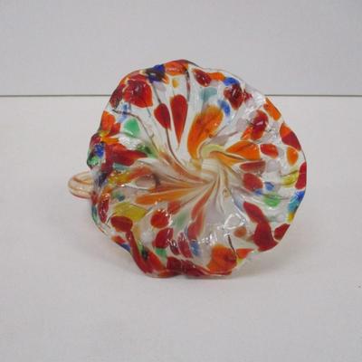 Murano Style Glass Hand Blown Flower With Stem