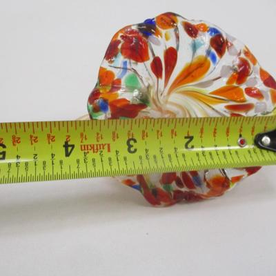 Murano Style Glass Hand Blown Flower With Stem