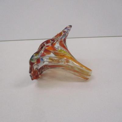 Murano Style Glass Hand Blown Flower With Stem
