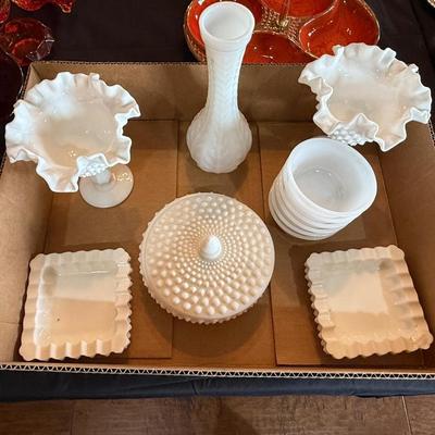 Lot of Milk Glass pieces