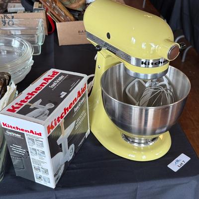 Vintage rare color KitchenAid Mixer w/Meat Grinder