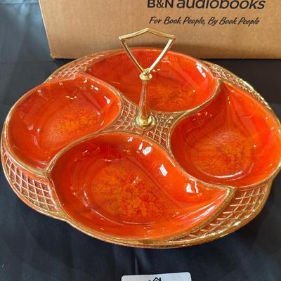 Vintage Orange Ceramic Serving Dish - California Pottery