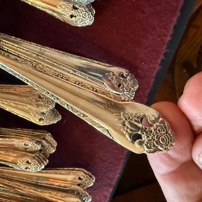 Assortment of Silverplate Silverware in 2 felt holders