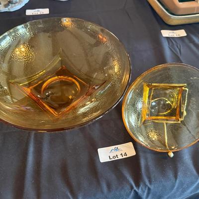 Vintage Yellow Glass Bowls