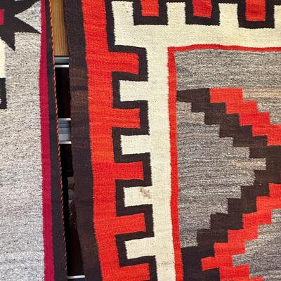 Large orange/Tan/Gray/Brown native Navajo print Rug